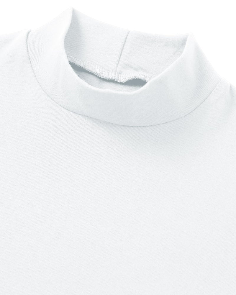 Ohoo Mens Short Sleeve Mock Turtleneck Basic Tops Lightweight Slim Fit Cotton Pullover Sweater / DCT105-WHITE-S - Image 4